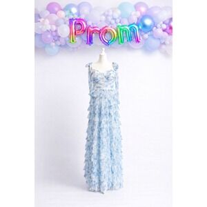 Fairy Prom Dress Babydoll Ruffle Romantic Feminiie Gown Wedding Juniors Size 7